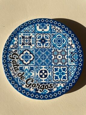 Blue Mediterranean Tile beverage coaster